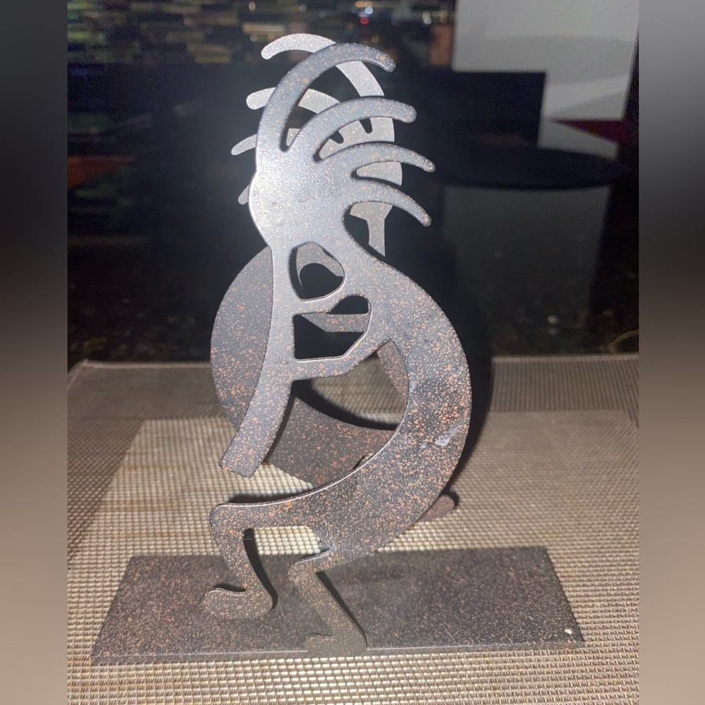 NWOT Rustic Metal Kokopelli Sculpture